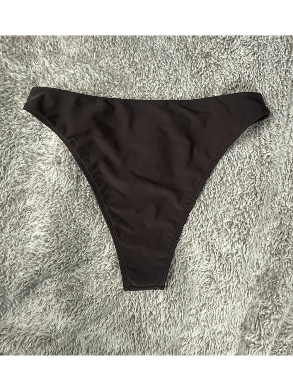 Nyud Swim Women Brown Bikini Bottoms Size Large L High Cut Cheeky Swimsuit NWOT